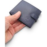 Willpolo Hakiki Natural Deri Bozuk Para Bölmeli Çıtçıtlı Yatay Deri Cüzdan ( 11 x 9 cm ) - Lacivert