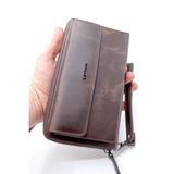 WillPolo Nova Hakiki Soft Deri Portföy Cüzdan - Çıkarılabilir Askılı ve Telefon Bölmeli El Çantası - Crazy Kahverengi