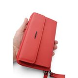 WillPolo Nova Hakiki Soft Deri Portföy Cüzdan - Çıkarılabilir Askılı ve Telefon Bölmeli El Çantası (Kırmızı)