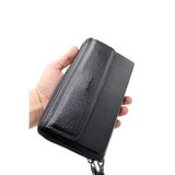 WillPolo Nova Hakiki Soft Deri Portföy Cüzdan - Çıkarılabilir Askılı ve Telefon Bölmeli El Çantası (Siyah Floater)