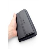 WillPolo Nova Hakiki Soft Deri Portföy Cüzdan - Çıkarılabilir Askılı ve Telefon Bölmeli El Çantası (Siyah Soft)