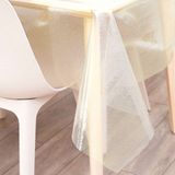 Willuxe Masa Örtüsü Şeffaf Simli Silinebilir Masa Örtüsü Pvc - 140 x 250 cm - Altın