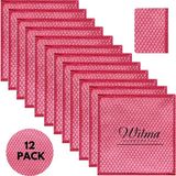 Wilma Secret Temizlik Cam Bezi 40X40 12'li Paket Ekstra Büyüklükteki (40X40 Cm) %100 Mikrofiber Kurulama Bezi, Temizlik Bezi