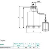Wilo Drain Inox 10.7 Paslanmaz Gövdeli Drenaj 6 Mss 9 m3/H 220 Volt Dalgıç Pompa