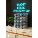 Wilseder Şeffaf Plastik Erkek Ayakkabı Kutusu 10 Parça İç İçe Geçme Özelliği ile Düzenli Saklama