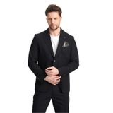 Wilson Erkek Siyah Pamuk Karışımlı Serin Tutan Yazlık Kumaş Slim Fit Yarım Astarlı Spor Blazer Ceket Siyah 58