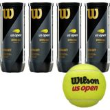 Wilson Us Open 4 Kutu Tenis Topu 12 Adet Extra Duty Sert Zemin İçin İdeal Performans - Yeşil