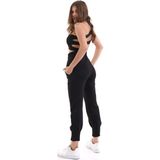 Win Moda Siyah Jogger Eşofman Altı Yüksek Bel Likralı Kadın Scuba Kumaş Tüm Sezon Kullanım