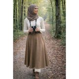 Win Moda Yeni Sezon Mevlana Süet Uzun Kloş Etek Yüksek Bel Lastikli Iç Göstermeyen Mevlana Serisi S/xl 7 Renk - Kahverengi
