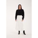 Win Moda Yeni Sezon Mevlana Süet Uzun Kloş Etek Yüksek Bel Lastikli Iç Göstermeyen Mevlana Serisi S/xl 7 Renk - Kırık Beyaz