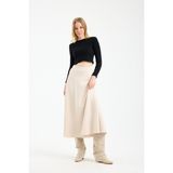 Win Moda Yeni Sezon Uzun Çan Etek Kadın Scuba Dalgıç Kumaş Tesettür Likralı S/xl 3 Renk - Krem