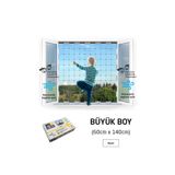 WINBLOCK BÜYÜK BOY (60x140 cm) - Çocuklar için Pencere Çelik Güvenlik Ağı - Yeni Nesil Korkuluk -BEYAZ PROFİL