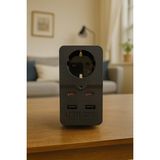 Winboss Wınnboss 3438 – Isıya Dayanıklı Termal Akım Korumalı Priz (4×usb + 1×power) - Siyah