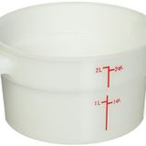 Winco PP Yuvarlak Saklama Kabı, 2-Quart, Beyaz