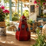 Windgelde Nostaljik Metal Yel Değirmeni Kumbara ve Cafe Tip Box - El Yapımı Vintage Dekoratif Obje