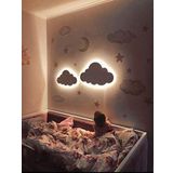 Windly Concept 2’li Bulut Gece Lambası Çocuk Odası Bebek Odası Dekoratif Aydınlatma 30/40 CM RENK BELİRTİNİZ ! Pembe/Mavi