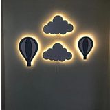 Windly Concept 4’lü Bebek Odası Çocuk Odası Led Bulut Balon Gece Lambası