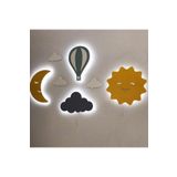Windly Concept 7’li Ay Güneş Balon Bulut Gece Lambası Çocuk Odası Bebek Odası Dekoratif Led Aydınlatma Set