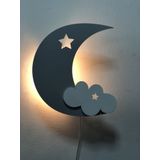 Windly Concept Ay Bulut Gece Lambası Çocuk Odası Bebek Odası Dekoratif Led Aydınlatma 30cm
