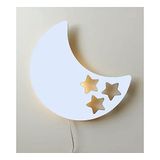 Windly Concept Ay Gece Lambası Çocuk Odası Bebek Odası Dekoratif Aydınlatma 30 cm Beyaz