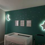 Windly Concept Ay Yıldız Gece Lambası Çocuk Odası Bebek Odası Dekoratif Led Aydınlatma 30 cm, Windly Concept, Beyaz