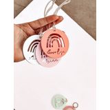 Windly Concept Bebek Çocuk Gökkuşağı İsimli Anahtarlık 3’lü Pembe beyaz