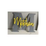 Windly Concept Bebek Odası Çocuk Odası Ahşap Isimli Harf Hediyelik Duvar Dekoru 30X25 Cm