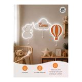 Windly Concept Fil Balon İsimli Bulut Ahşap Led'li Çocuk Odası Dekorasyonu - Eğlenceli Ve Güvenli Aydınlatma Turuncu