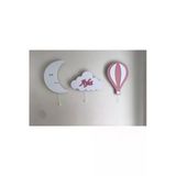 Windly Concept Isimli Ay Balon Bulut Gece Lambası Çocuk Odası Bebek Odası Dekoratif Led Aydınlatma Set Mor