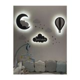 Windly Concept İsimli Balon Bulut Ay Ahşap Led'Li Çocuk Odası Dekorasyonu - Eğlenceli Ve Güvenli Aydınlatma
