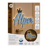 Windly Concept Kişiye Özel İsimli Led Işıklı Ahşap İsimlik Bebek Odası Duvar Dekoru Peri Ledli Kapı Süsü Mavi