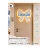 Windly Concept Led Işıklı Kişiye Özel Kurdele Kapı Süsü İsimli Bebek Odası Dekoru Hastane Kapı Süsü Mavi