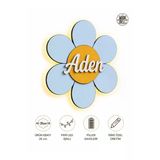 Windly Concept Led Işıklı Papatya İsimlik Kişiye Özel Bebek Kapı Süsü Bebek Odası Dekoru Pil Dahil Mavi