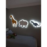 Windly Concept Zürafa Fil Dinozor Gece Lambası Çocuk Odası Bebek Odası Dekoratif Led Aydınlatma 40 cm 30 cm