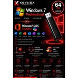Windows 7 Professional Orijinal Lisans + Microsoft 365 Family 5 Kullanıcı + Copilot Destekli + 64 GB USB Kurulum Seti | Freedos Uyumlu