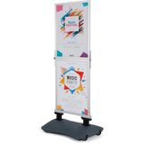WindPro Slim Gri 55x70 Çift Kat Kaldırım Reklam Panosu Ayaklı Poster Pano - ÇİFT KAT