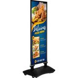 WindPro Slim Siyah Tek Kat Kaldırım Reklam Panosu Ayaklı Poster Pano 152x60 cm