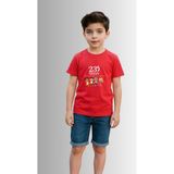 Windy Island Çocuk Unisex Kız/erkek "23 Nisan Baskılı Bisiklet Yaka Kısa Kollu %100 Pamuk T-Shirt - Kırmızı - 9 - 10 Yaş