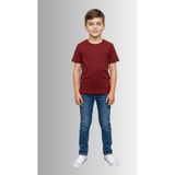 Windy Island Erkek Çocuk Bisiklet Yaka %100 Pamuk Basic Kısa Kollu T-Shirt - Bordo - 9 - 10 Yaş