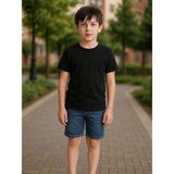 Windy Island Erkek Çocuk Bisiklet Yaka %100 Pamuk Basic Kısa Kollu T-Shirt - Siyah - 9 - 10 Yaş