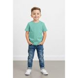 Windy Island Erkek Çocuk Bisiklet Yaka %100 Pamuk Basic Kısa Kollu T-Shirt - Turkuaz - Açık Yeşil - 9 - 10 Yaş