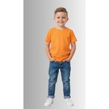 Windy Island Erkek Çocuk Bisiklet Yaka %100 Pamuk Basic Kısa Kollu T-Shirt - Turuncu - 9 - 10 Yaş