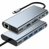 Winex 11in1 Hub Type-C to 4K HDMI/UsbA 3.0/TF SD/VGA/3.5mm AUX/PD Şarj/RJ45 Ethernet Dönüştürücü Adaptör