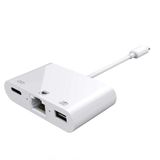 Winex 3in1 Lightning To Rj45 + Usba + Lightning Şarj Girişli Dönüştürücü Adaptör