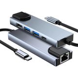 Winex 5in1 Type-C To HDMI 2xusba 3.0 Ethernet Hub Port Adaptör - Gri