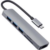 Winex 6in1 Type-c To 4k Hdmi+sd Kart+3xusba 3.0 Hub Port Adaptör Gri