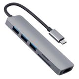 Winex 6in1 Type-C to 4K HDMI+Sd Kart+3xUsbA 3.0 Hub Port Adaptör