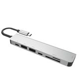 Winex 7İn1 Usb Type-C Hub Port Adaptör 4K Hdmı+Usba+Sd/Tf Kart 100W Pd Girişli Yg2121