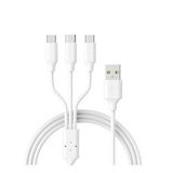 Winex Ca107 Gfz 3in1 Micro, Lightning, Type-c Çıkışlı Data Ve Şarj Kablosu 3.4a Beyaz