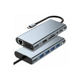 Winex Mobile Winex 11in1 Hub Type-C to 4K HDMI/UsbA 3.0/TF SD/VGA/3.5mm AUX/PD Şarj/RJ45 Ethernet Dönüştürücü Ada